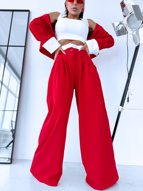 "MAJORY 74" set - jacket + pants - RED